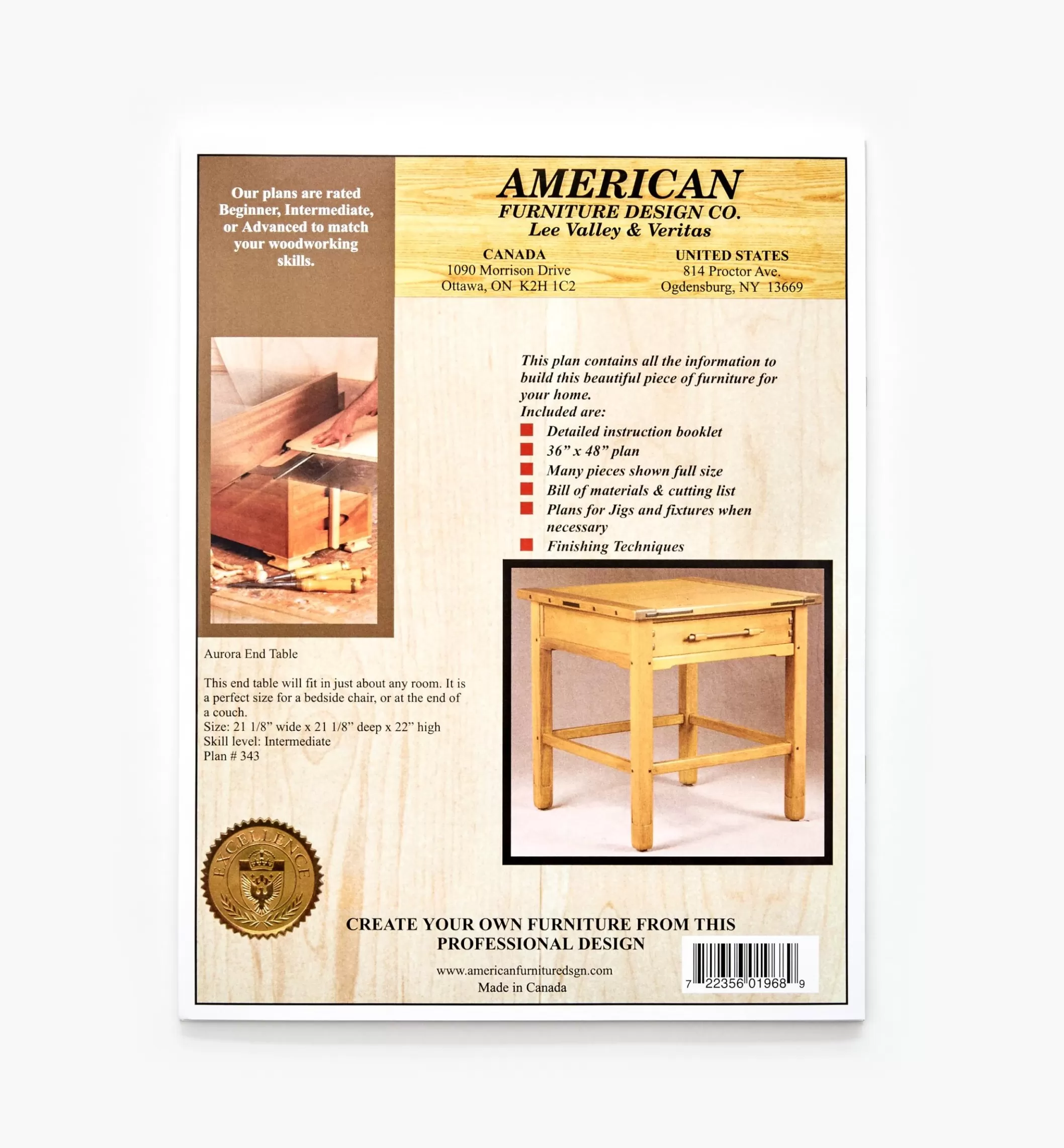 Store Lee Valley Aurora End Table Plan
