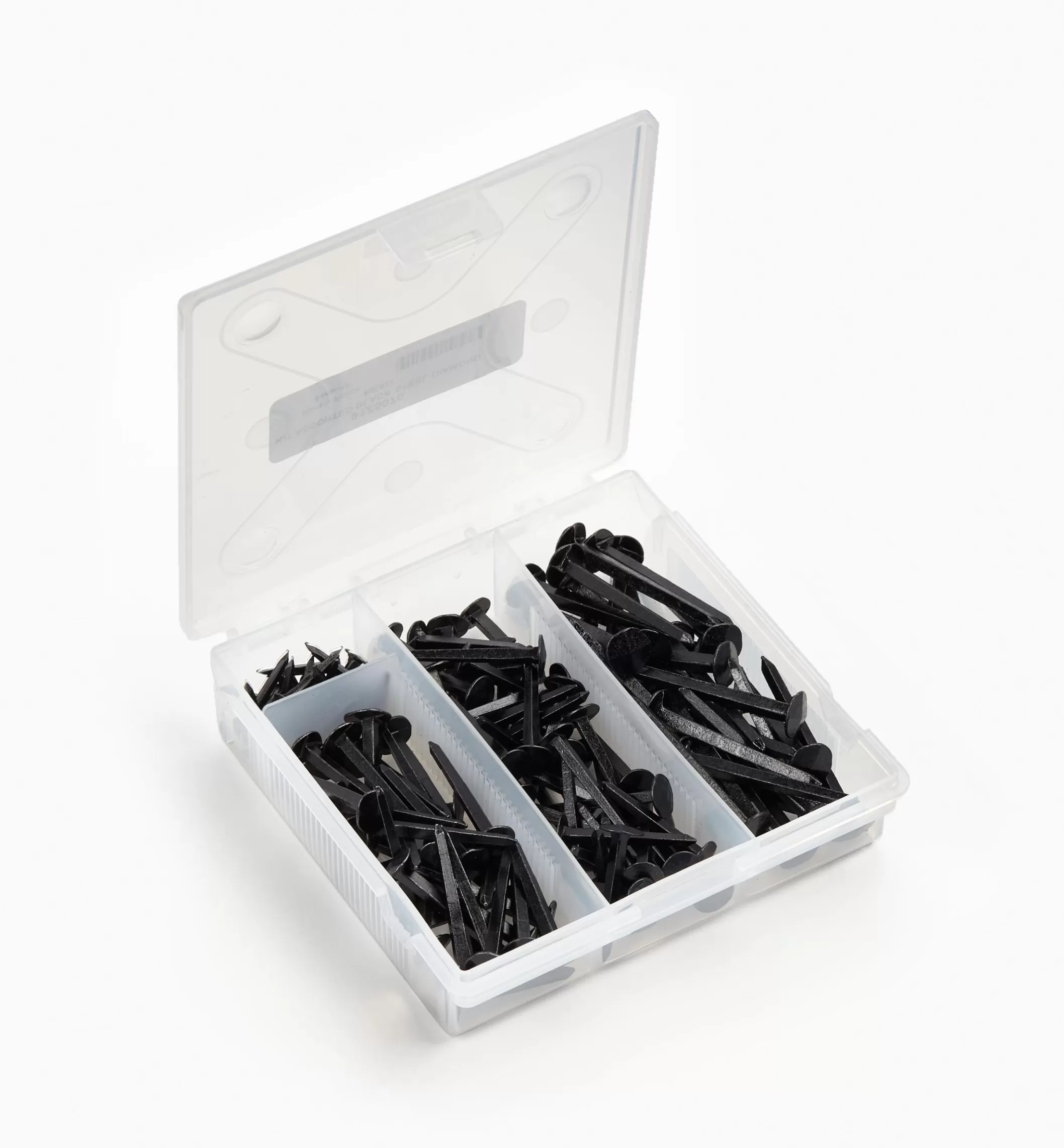New Lee Valley Black Steel Diamond-Head Forged Nails From Clouterie Rivierre, 140 Assorted Pieces