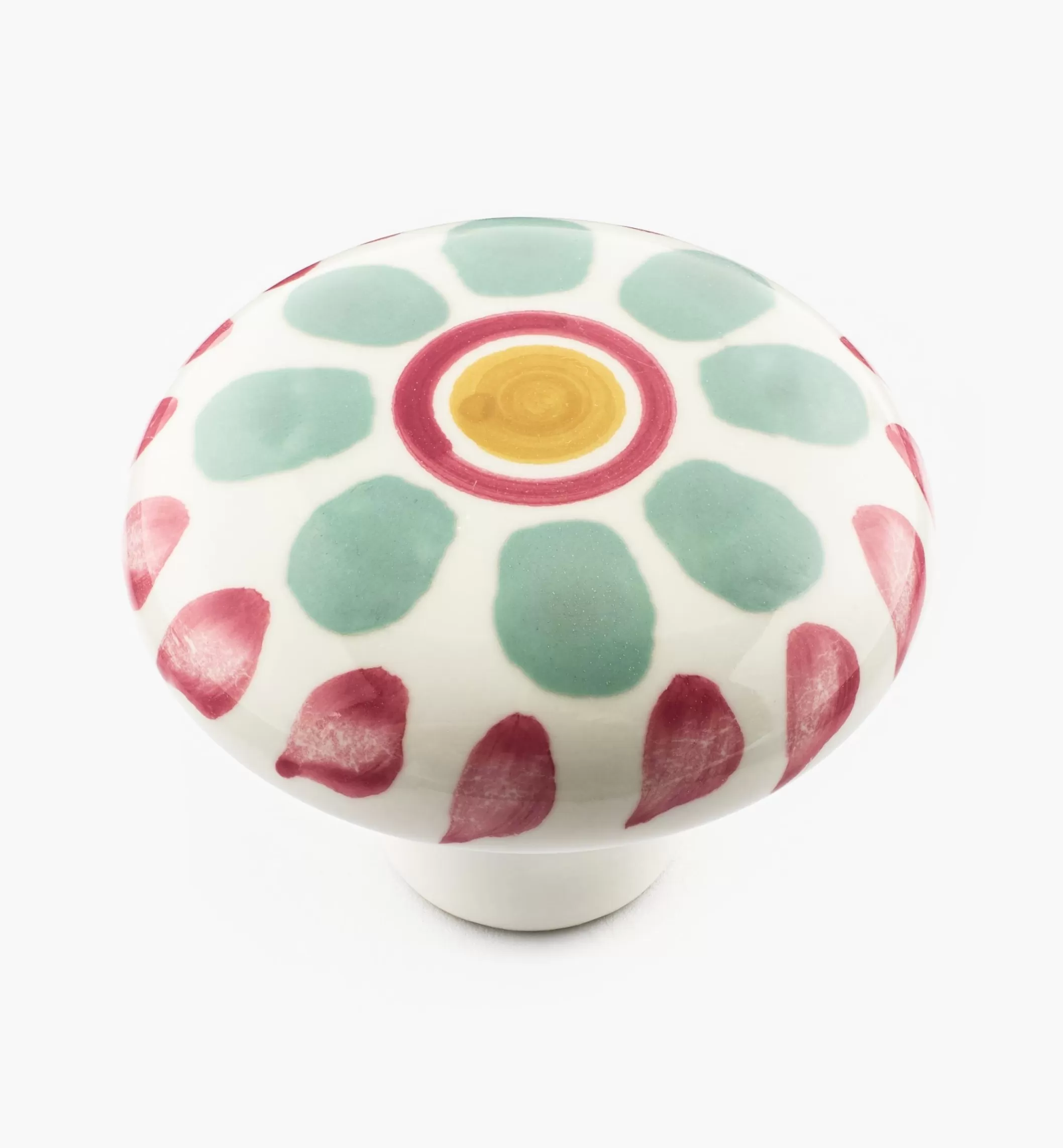 Best Sale Lee Valley Green Floral Painted Ceramic Knobs