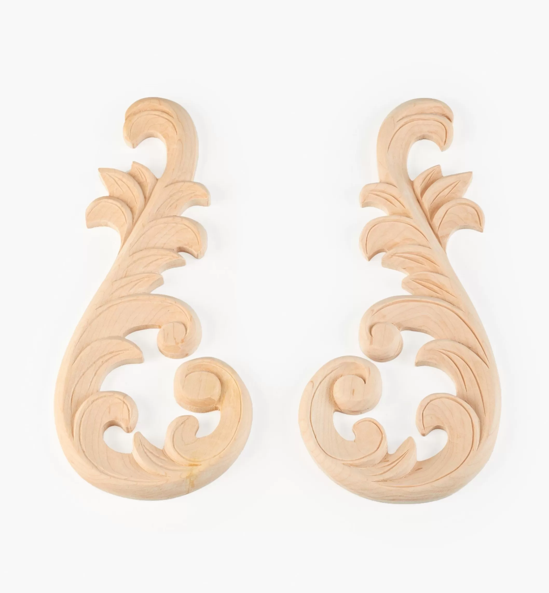 New Lee Valley Hand-Carved Matched Wooden Scrolls