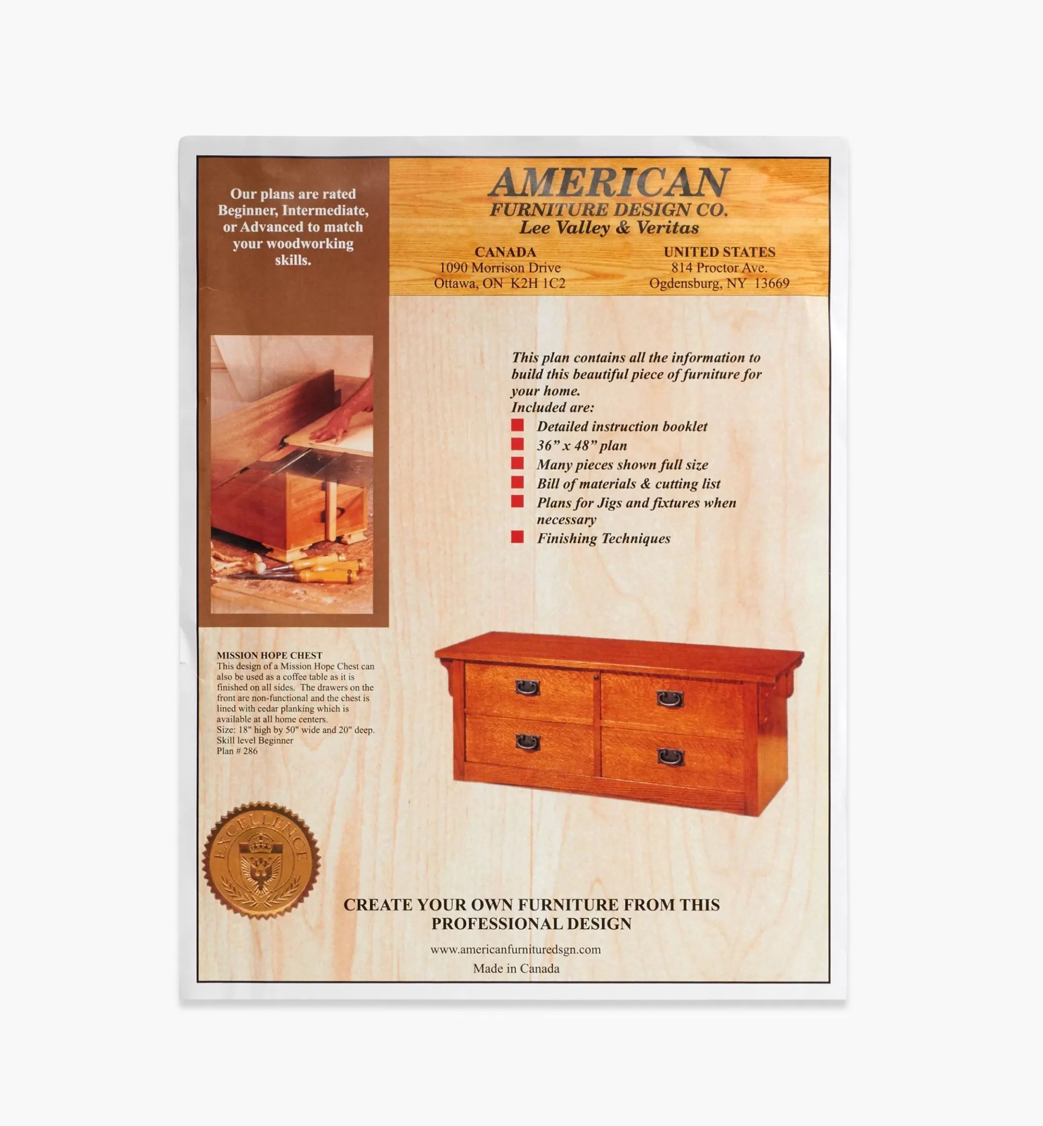 Hot Lee Valley Mission Hope Chest Plan