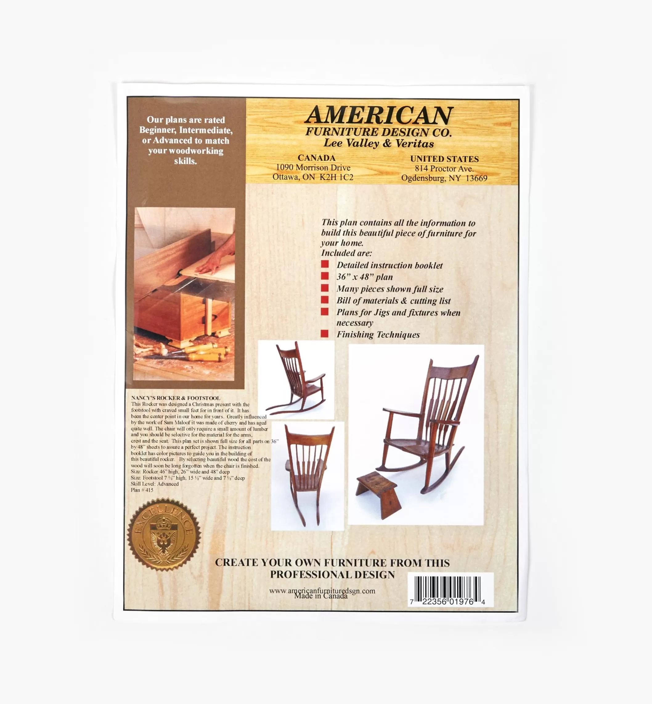 New Lee Valley Nancy's Rocker & Footstool Plan