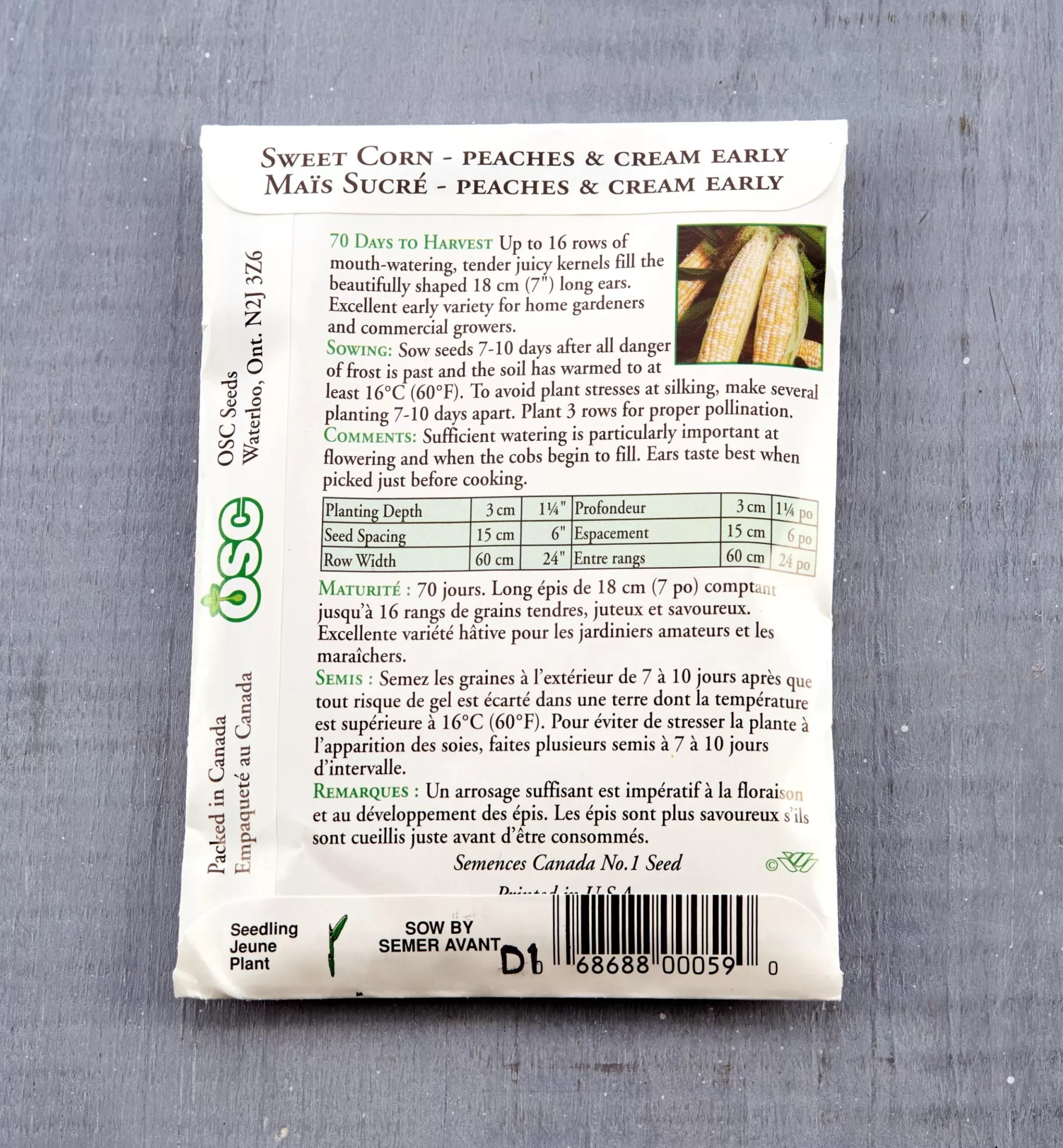 Outlet Lee Valley OSC Corn Seed Packet