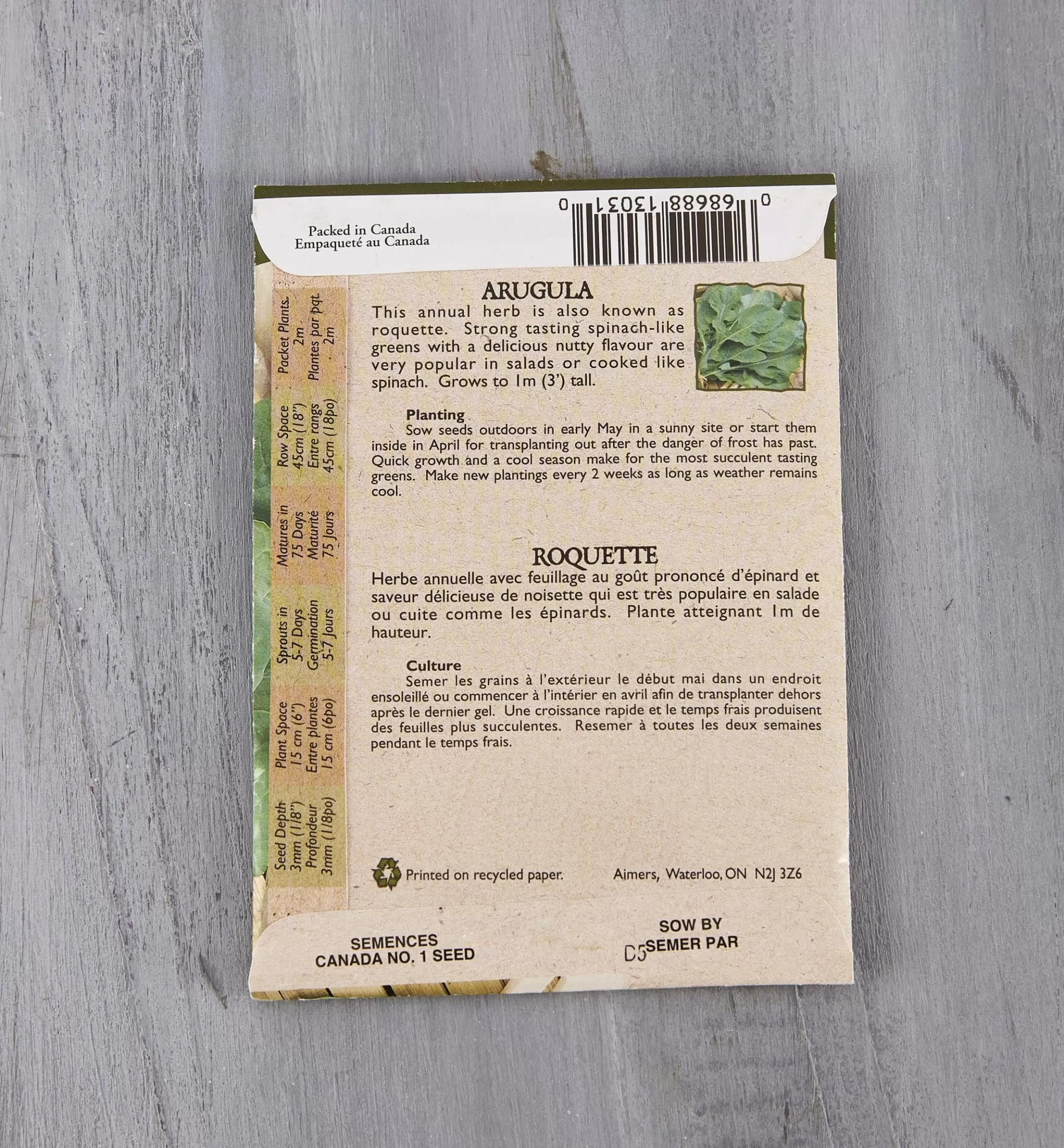Shop Lee Valley OSC Organic Vegetable Seed Packets