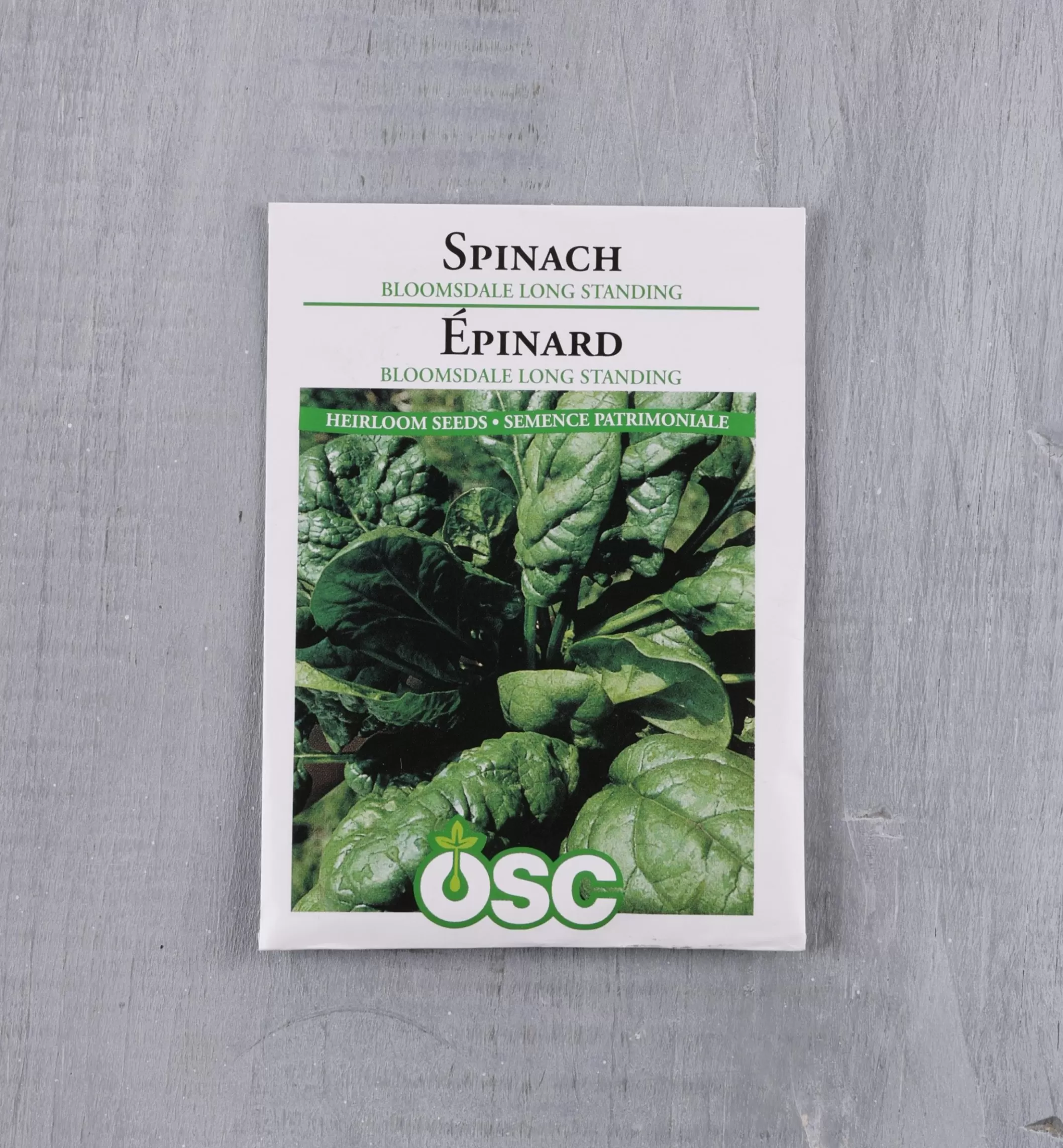 Store Lee Valley OSC Spinach Seed Packet
