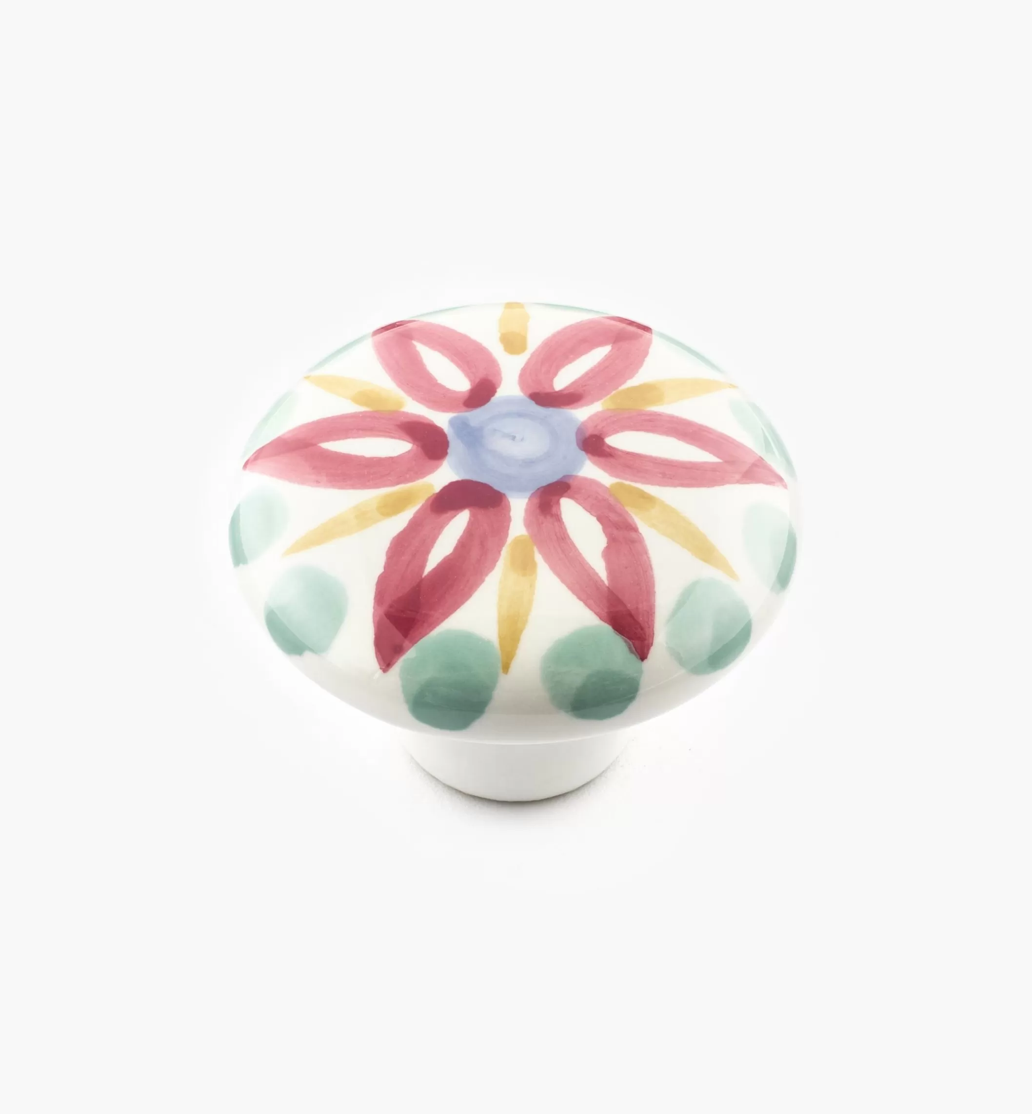 Hot Lee Valley Red Floral Painted Ceramic Knobs
