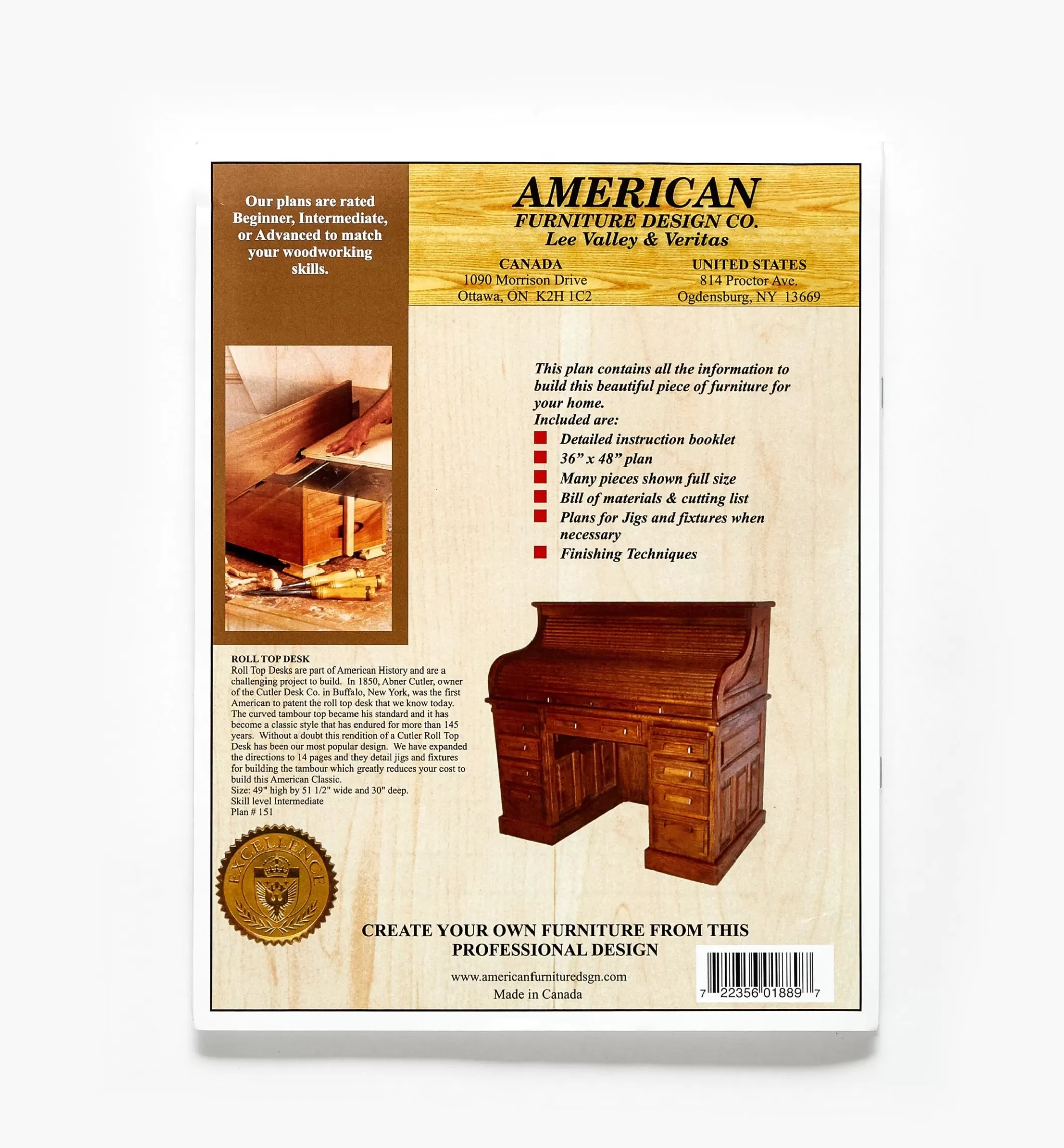 New Lee Valley Roll Top Desk Plan