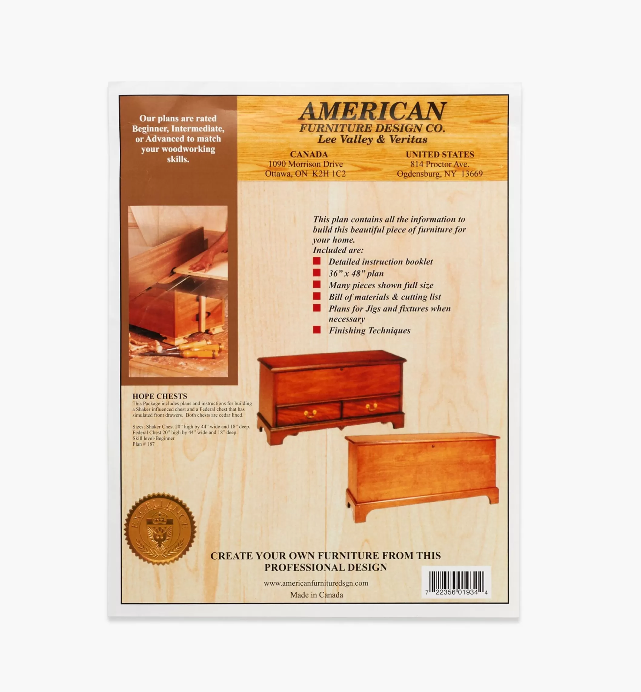 Outlet Lee Valley Shaker And Federal Hope Chest Combo