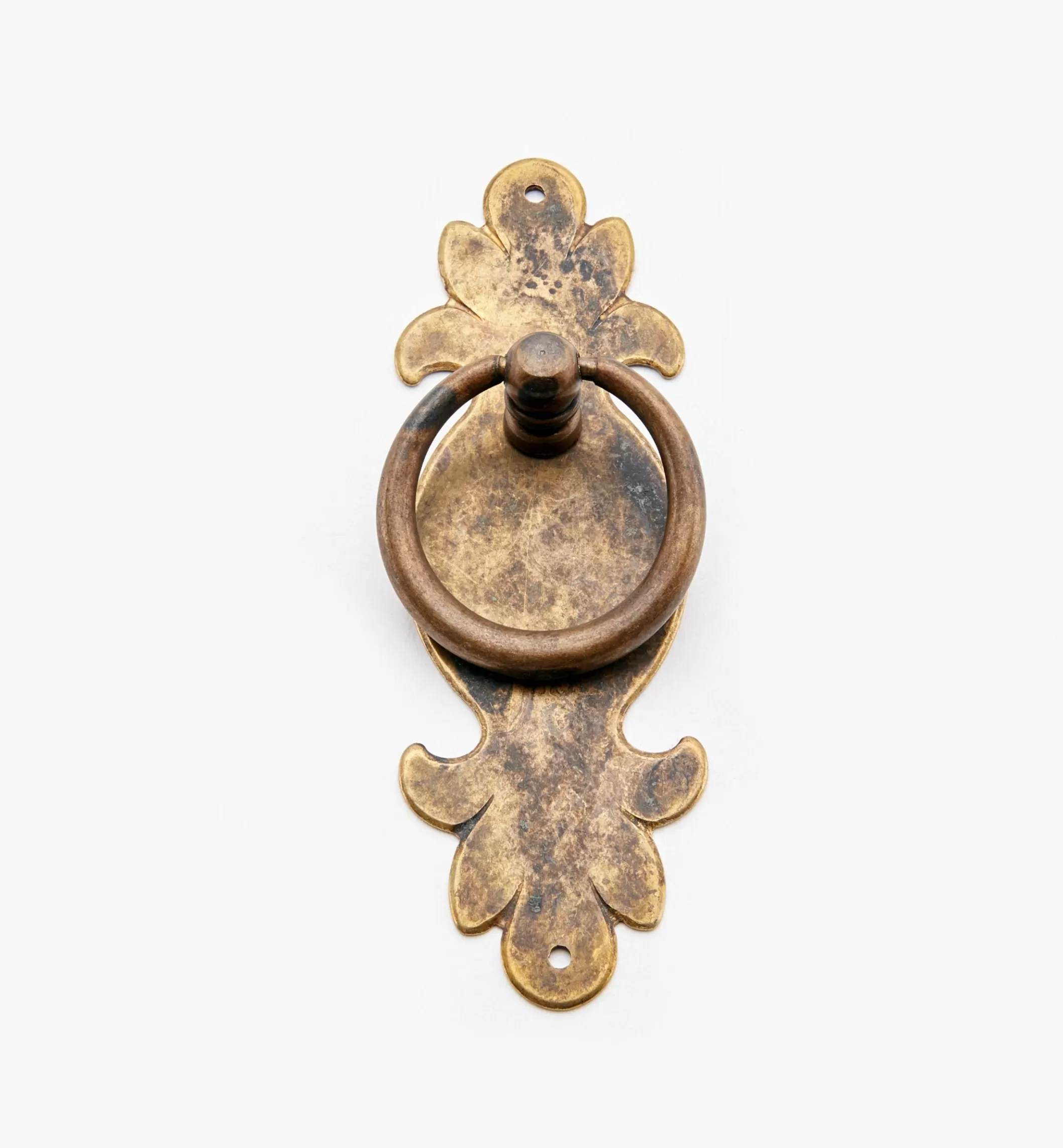 New Lee Valley Solid Brass Plate Ring Pull With Escutcheon